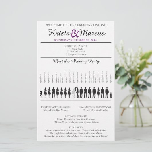 Simple Silhouettes Wedding Program Flyer-15 (Staand voorkant)