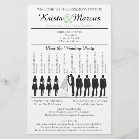 Simple Silhouettes Wedding Program Flyer-2B (Voorkant)