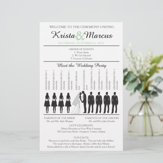 Simple Silhouettes Wedding Program Flyer-2B (Staand voorkant)