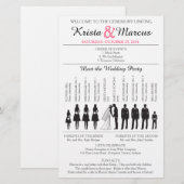 Simple Silhouettes Wedding Program Flyer-3RF (Voorkant / Achterkant)