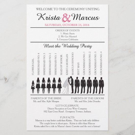 Simple Silhouettes Wedding Program Flyer-4 (Voorkant)