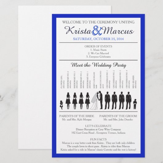 Simple Silhouettes Wedding Program Flyer-6 (Voorkant / Achterkant)