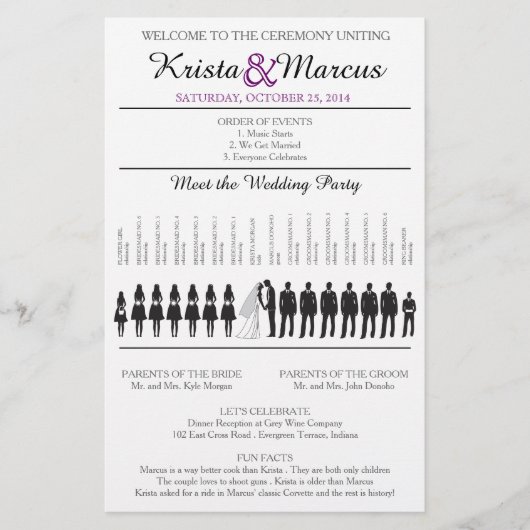 Simple Silhouettes Wedding Program Flyer-9 (Voorkant)