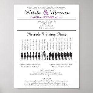 Simple Silhouettes Wedding Program Poster
