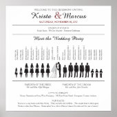 Simple Silhouettes Wedding Program Poster (Voorkant)