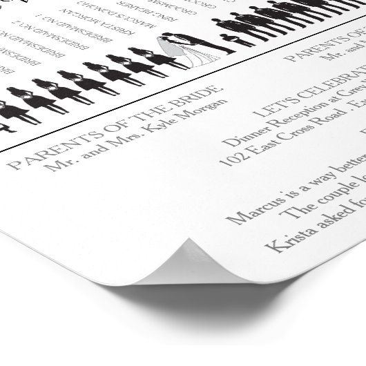Simple Silhouettes Wedding Program Poster (Hoek)