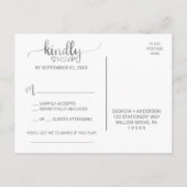 Simple Silver Foil Calligraphy Song Request RSVP Uitnodiging Briefkaart (Achterkant)