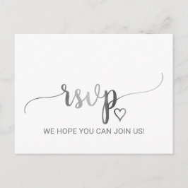 Simple Silver Foil Calligraphy Song Request RSVP Uitnodiging Briefkaart