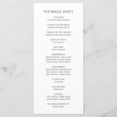 Simple Silver Foil Calligraphy Wedding Programme Programmakaart (Achterkant)