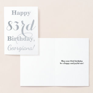 Simple Silver Foil "HAPPY 83rd BIRTHDAY" + Naam Folie Kaarten