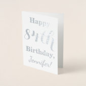 Simple Silver Foil "HAPPY 84th BIRTHDAY" + Naam Folie Kaarten (Voorkant)