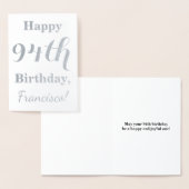 Simple Silver Foil "HAPPY 94th BIRTHDAY" + Naam Folie Kaarten (Display)