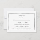 Simple Silver Foil Lijst bruiloft rsvp (Voorkant)