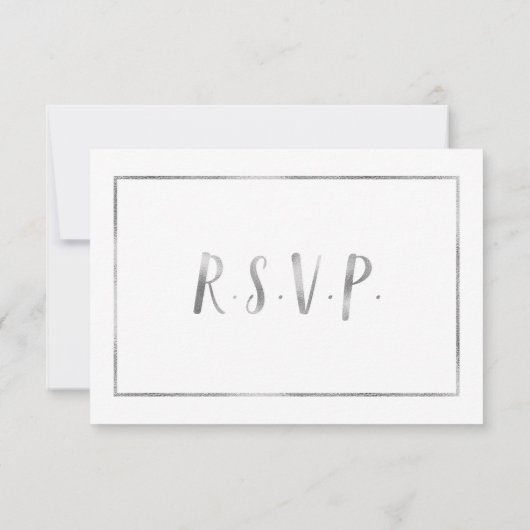 Simple Silver Foil Lijst bruiloft rsvp (Achterkant)