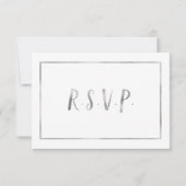 Simple Silver Foil Lijst bruiloft rsvp Kaartje (Achterkant)