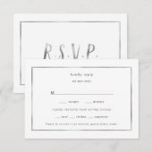 Simple Silver Foil Lijst bruiloft rsvp Kaartje (Voorkant / Achterkant)