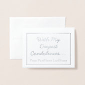 Simple Silver Foil Sympathies Kaart (Voorkant met envelop)