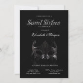 Simple Silver Masque Black Sweet 16 Kaart (Voorkant)