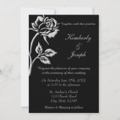Simple Silver Roos Invitation Kaart (Voorkant)