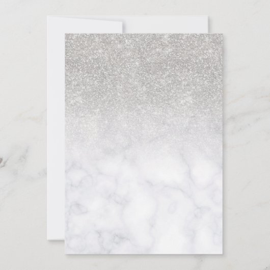 Simple Silver Sweet 16 Birthday Marble Glitter Kaart (Achterkant)