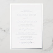Simple Silver Wedding Folie Uitnodiging (Voorkant)