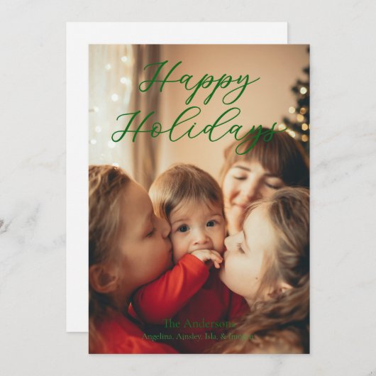 Simple Single Photo Feestdagenkaart (Voorkant / Achterkant)