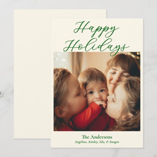 Simple Single Photo Feestdagenkaart (Voorkant / Achterkant)