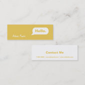 Simple Skinny IM Message Visitekaartje Moustard (Voorkant / Achterkant)