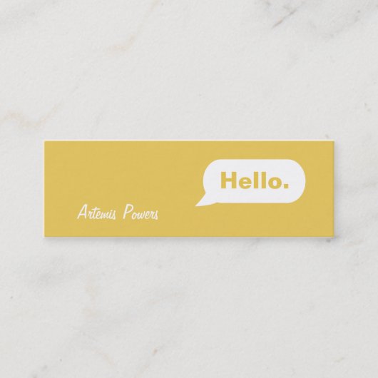 Simple Skinny IM Message Visitekaartje Moustard (Voorkant)