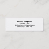 Simple Skinny Photographer Visitekaartje (Achterkant)