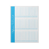 Simple Sky Blue 8.5x11 Three Column Checklist Notitieblok (Linkerzijde)