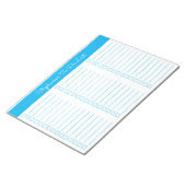 Simple Sky Blue 8.5x11 Three Column Checklist Notitieblok (Schuin)