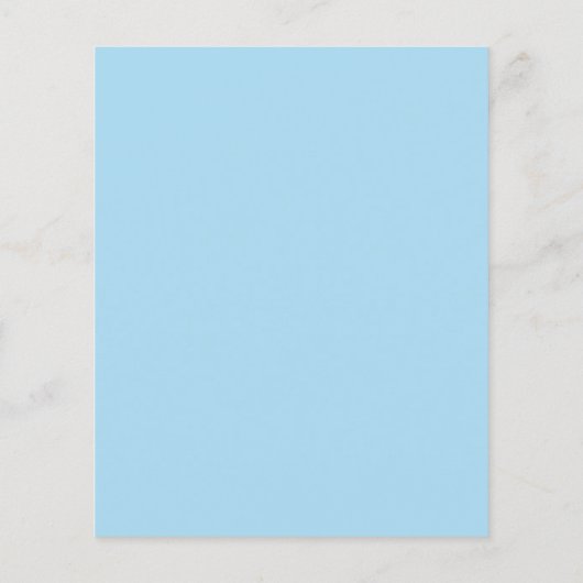 Simple Sky Blue Baby Budget Baptism Invitation (Achterkant)