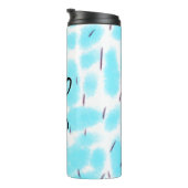 Simple sky blue black watercolor add your monogram thermosbeker (Geroteerd rechts)