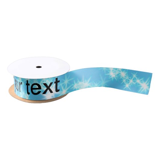 Simple sky blue glitt sparkle stars add your text  satijnen lint (Spoel)