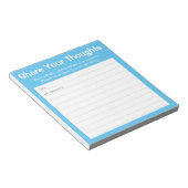 Simple Sky Blue Library/Business Commentaar Kaart Notitieblok (Schuin)