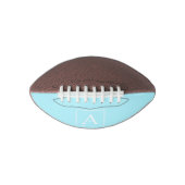 Simple Sky Blue Monogram American Football (Voorkant)