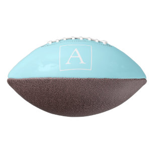 Simple Sky Blue Monogram American Football