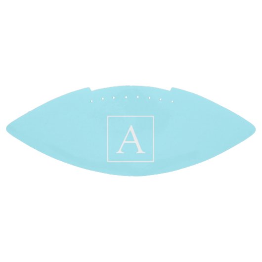 Simple Sky Blue Monogram American Football (Paneel)