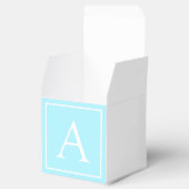 Simple Sky Blue Monogram Bedankdoosjes (Geopend)