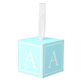 Simple Sky Blue Monogram Decoratie (Voorkant hoekig)