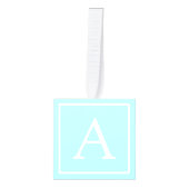Simple Sky Blue Monogram Decoratie (Voorkant)