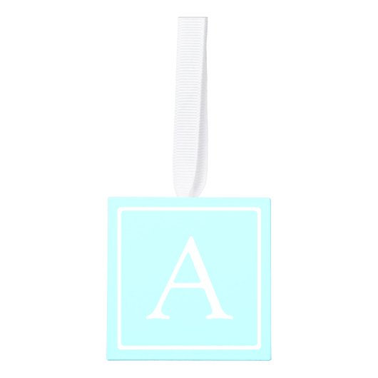 Simple Sky Blue Monogram Decoratie (Voorkant)