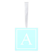 Simple Sky Blue Monogram Decoratie (Rechts)