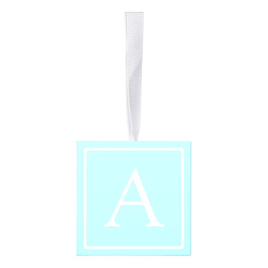 Simple Sky Blue Monogram Decoratie (Rechts)