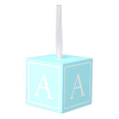 Simple Sky Blue Monogram Decoratie (Achter hoekig)