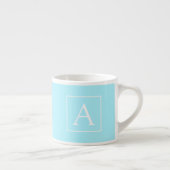 Simple Sky Blue Monogram Espresso Kop (Rechts)