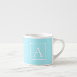 Simple Sky Blue Monogram Espresso Kop
