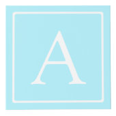Simple Sky Blue Monogram Kubus (Voorkant)