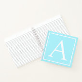 Simple Sky Blue Monogram Notitieboek (Binnen)